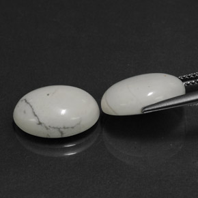  ct natürliche gräulich-weiß Howlith-Edelsteine, Oval Schliff, Lichtundurchlässig