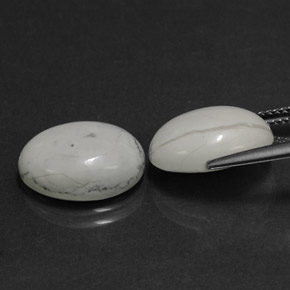 11,68 ct natürliche weißer Howlit-Edelsteine, Oval Schliff, Lichtundurchlässig
