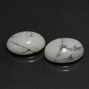 11,35 ctw natürlicher weißer Howlit, Oval Schliff, Lichtundurchlässig