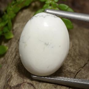 7,51 ctw natürlicher weißer Howlit, Oval Schliff, Lichtundurchlässig