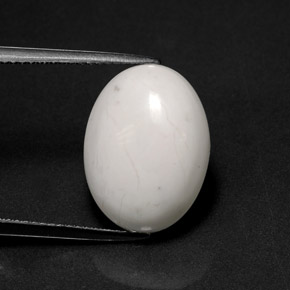 8,38 ctw natürlicher weißer Howlit, Oval Schliff, Lichtundurchlässig