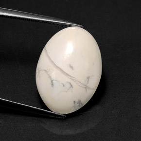 9,30 ctw natürlicher weißer Howlit, Oval Schliff, Lichtundurchlässig