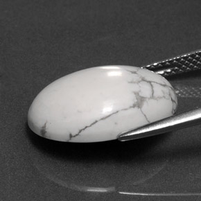 8,14 ctw natürlicher weißer Howlit, Oval Schliff, Lichtundurchlässig