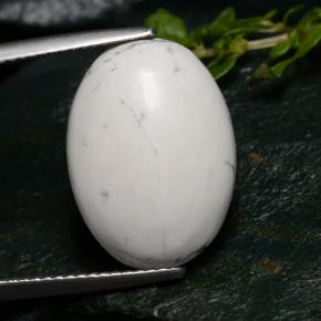 10,05 ctw natürlicher weißer Howlit, Oval Schliff, Lichtundurchlässig