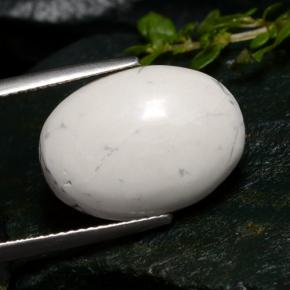 10,05 ctw natürlicher weißer Howlit, Oval Schliff, Lichtundurchlässig