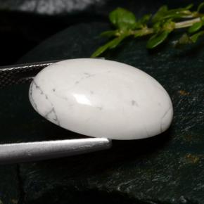 10,05 ctw natürlicher weißer Howlit, Oval Schliff, Lichtundurchlässig