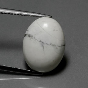 8,27 ctw natürlicher weißer Howlit, Oval Schliff, Lichtundurchlässig
