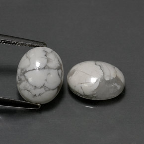  ct natürliche weißer Howlit-Edelsteine, Oval Schliff, Lichtundurchlässig