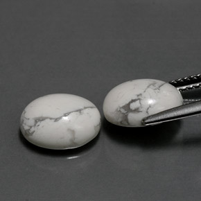  ct natürliche gräulich-weiß Howlit-Edelsteine, Oval Schliff, Lichtundurchlässig