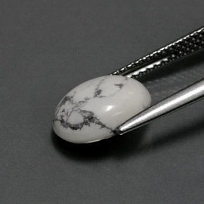 2,41 ctw natürlicher weißer Howlit, Oval Schliff, Lichtundurchlässig