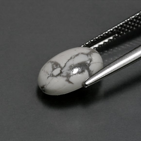 9,17 ctw natürlicher gräulich-weiß Howlith, Oval Schliff, Lichtundurchlässig