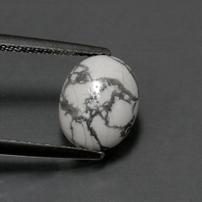 9,17 ctw natürlicher gräulich-weiß Howlith, Oval Schliff, Lichtundurchlässig