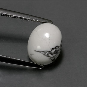 2,60 ctw natürlicher weißer Howlit, Oval Schliff, Lichtundurchlässig