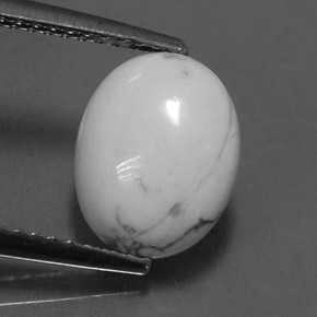 2,55 ctw natürlicher weißer Howlit, Oval Schliff, Lichtundurchlässig