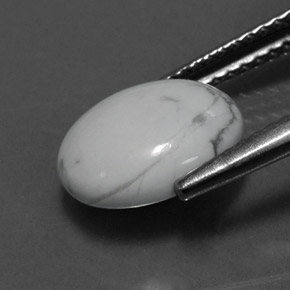 2,55 ctw natürlicher weißer Howlit, Oval Schliff, Lichtundurchlässig