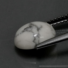 9,17 ctw natürlicher gräulich-weiß Howlith, Oval Schliff, Lichtundurchlässig
