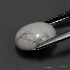 9,17 ctw natürlicher gräulich-weiß Howlith, Oval Schliff, Lichtundurchlässig
