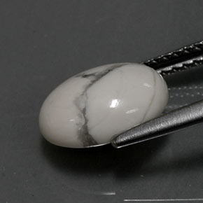 9,17 ctw natürlicher gräulich-weiß Howlith, Oval Schliff, Lichtundurchlässig