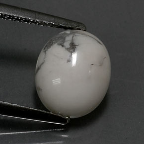2,30 ctw natürlicher weißer Howlit, Oval Schliff, Lichtundurchlässig
