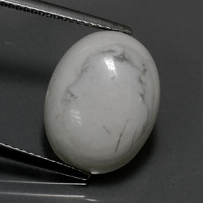 8,19 ctw natürlicher weißer Howlit, Oval Schliff, Lichtundurchlässig