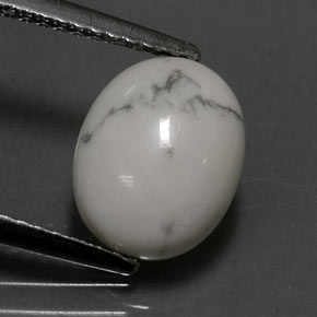2,52 ctw natürlicher weißer Howlit, Oval Schliff, Lichtundurchlässig