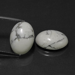 9,17 ctw natürlicher gräulich-weiß Howlith, Oval, Lichtundurchlässig