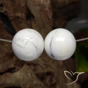 30.50 ct natürliche gräulich-weiß Howlith-Edelsteine, Kugel / Ball, Lichtundurchlässig