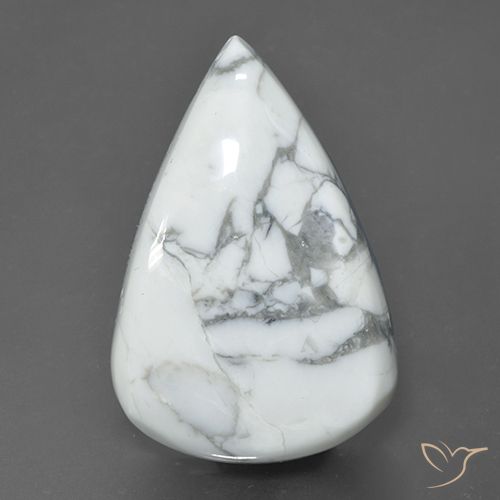58.05ct Natürlicher gräulich-weiß Howlith, Birnenform, Lichtundurchlässig