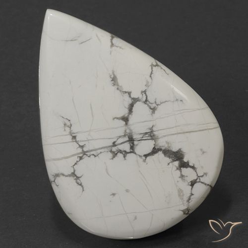 73.45ct Natürlicher gräulich-weiß Howlith, Birnenform, Lichtundurchlässig