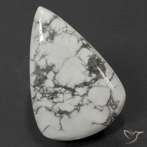 75.33ct Natürlicher gräulich-weiß Howlith, Birnenform, Lichtundurchlässig