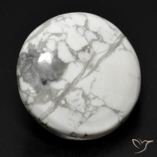 22.71ct Natürlicher gräulich-weiß Howlith, Runden, Lichtundurchlässig