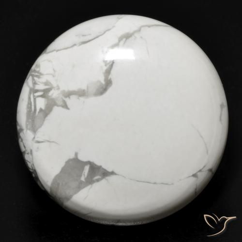 25.51ct Natürlicher gräulich-weiß Howlith, Runden, Lichtundurchlässig