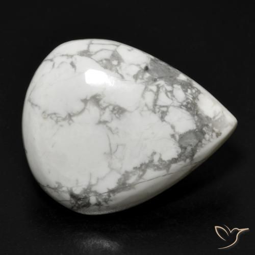 16.54ct Natürlicher gräulich-weiß Howlith, Birnenform, Lichtundurchlässig