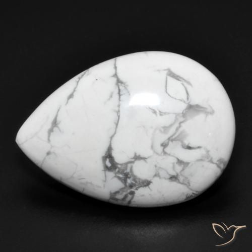 14.38ct Natürlicher gräulich-weiß Howlith, Birnenform, Lichtundurchlässig