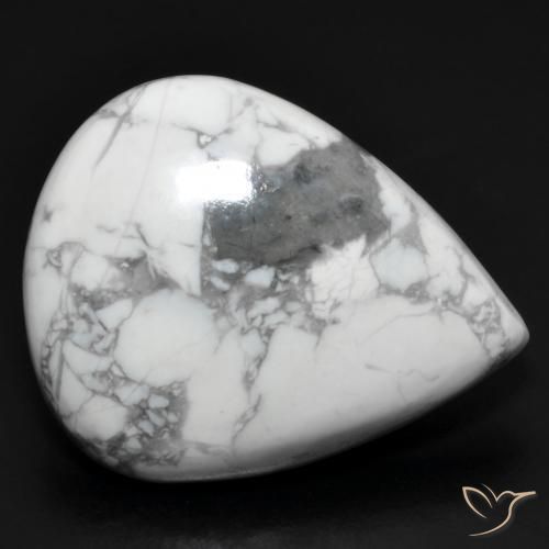 20.01ct Natürlicher gräulich-weiß Howlith, Birnenform, Lichtundurchlässig