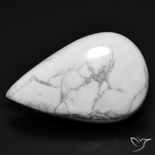 19.07ct Natürlicher gräulich-weiß Howlith, Birnenform, Lichtundurchlässig