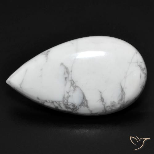 13.84ct Natürlicher gräulich-weiß Howlith, Birnenform, Lichtundurchlässig