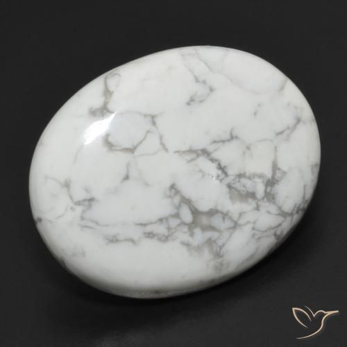 17.33ct Natürlicher gräulich-weiß Howlith, Oval, Lichtundurchlässig