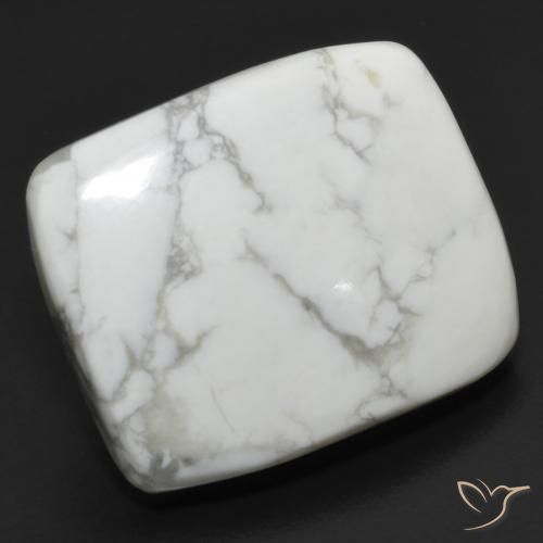 21.82ct Natürlicher gräulich-weiß Howlith, Kissen, Lichtundurchlässig