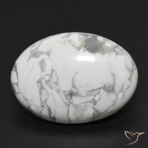 15.18ct Natürlicher gräulich-weiß Howlith, Oval, Lichtundurchlässig