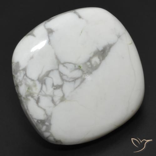 24.04ct Natürlicher gräulich-weiß Howlith, Kissen, Lichtundurchlässig