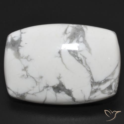 24.16ct Natürlicher gräulich-weiß Howlith, Kissen, Lichtundurchlässig