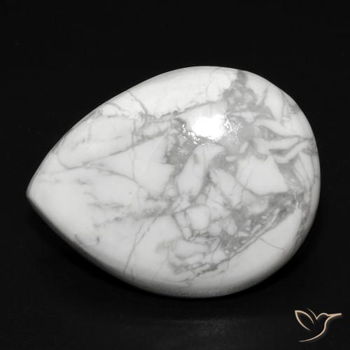 15.74ct Natürlicher gräulich-weiß Howlith, Birnenform, Lichtundurchlässig
