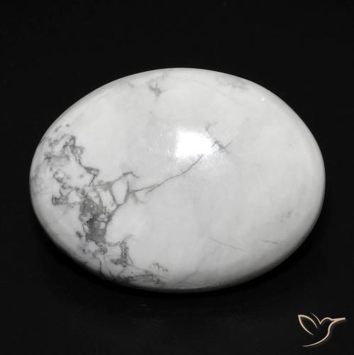 15.06ct Natürlicher gräulich-weiß Howlith, Oval, Lichtundurchlässig