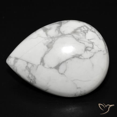 18.55ct Natürlicher gräulich-weiß Howlith, Birnenform, Lichtundurchlässig