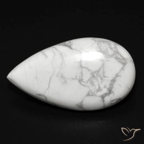 12.48ct Natürlicher gräulich-weiß Howlith, Birnenform, Lichtundurchlässig