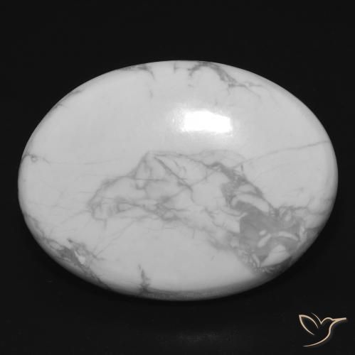 23.66ct Natürlicher gräulich-weiß Howlith, Oval, Lichtundurchlässig