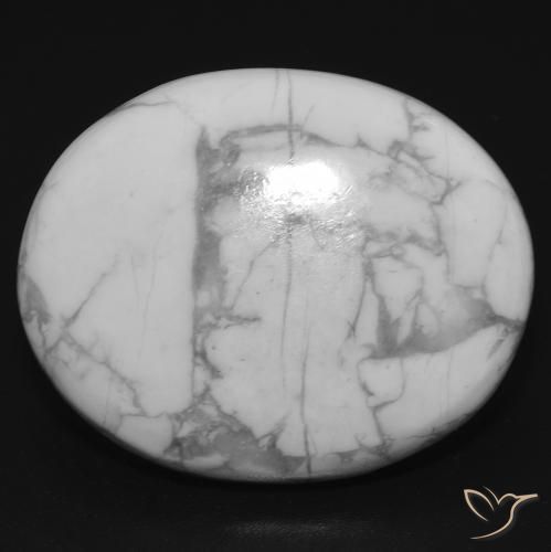 21.74ct Natürlicher gräulich-weiß Howlith, Oval, Lichtundurchlässig