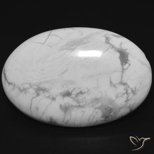 25.79ct Natürlicher gräulich-weiß Howlith, Oval, Lichtundurchlässig
