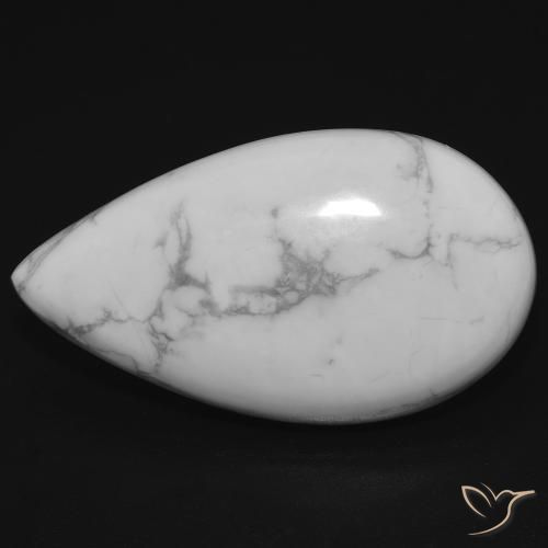 17.74ct Natürlicher gräulich-weiß Howlith, Birnenform, Lichtundurchlässig